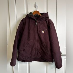 Carhartt loose fit heavy duty coat burgundy L 12-14